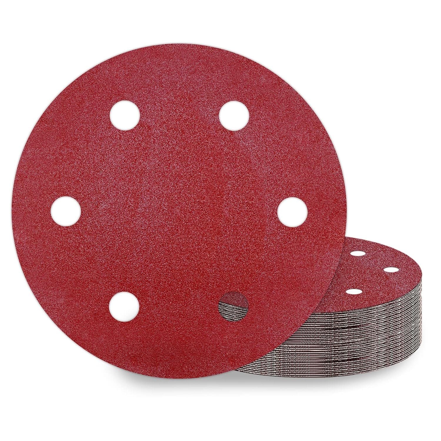 9 Inch Sanding Disc 80 Grit Hook and Loop Sandpaper for 6 Holes Drywall Sander Remove Popcorn Ceiling Sheetrock (30 PCS)