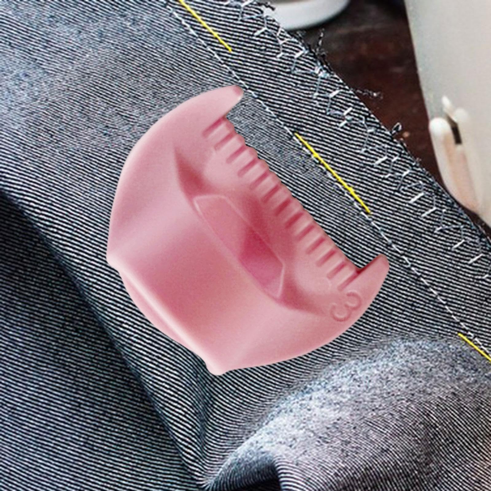 Badiman Edge Stitch Lock Sewing Gauge, Mini Sew Finger Ruler, Sewing Template for Straight Stitch, 3mm Pink