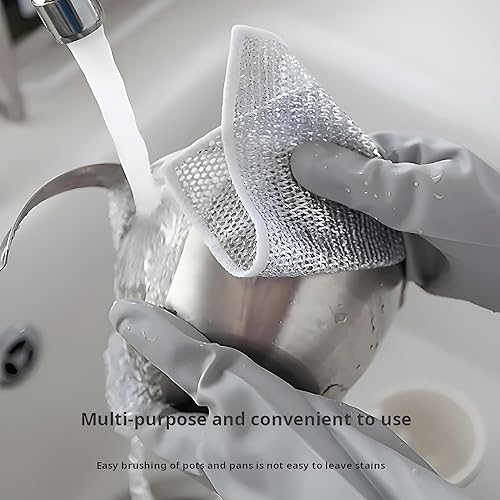 Miniatura 7 de Paño multifuncional de alambre antiarañazos, trapos multiusos para lavar platos en húmedo y seco, mostradores, estufas, fácil enjuague, 8 piezas