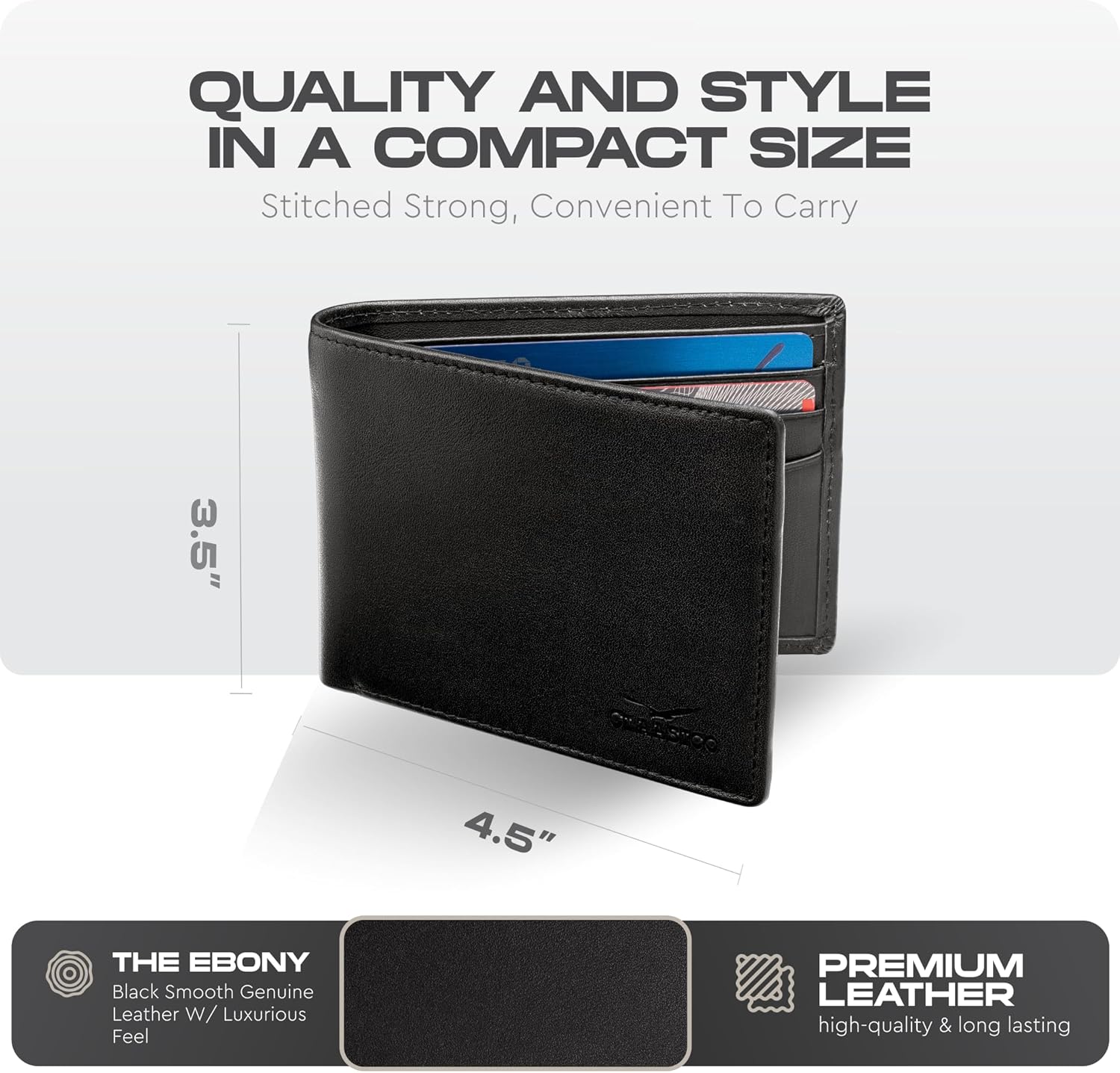 Claasico Men’s Bifold Wallet for Men – Genuine Leather RFID Wallet, Slim Billfold Cardholder w/ID Window – Gift Box Included - Image 2