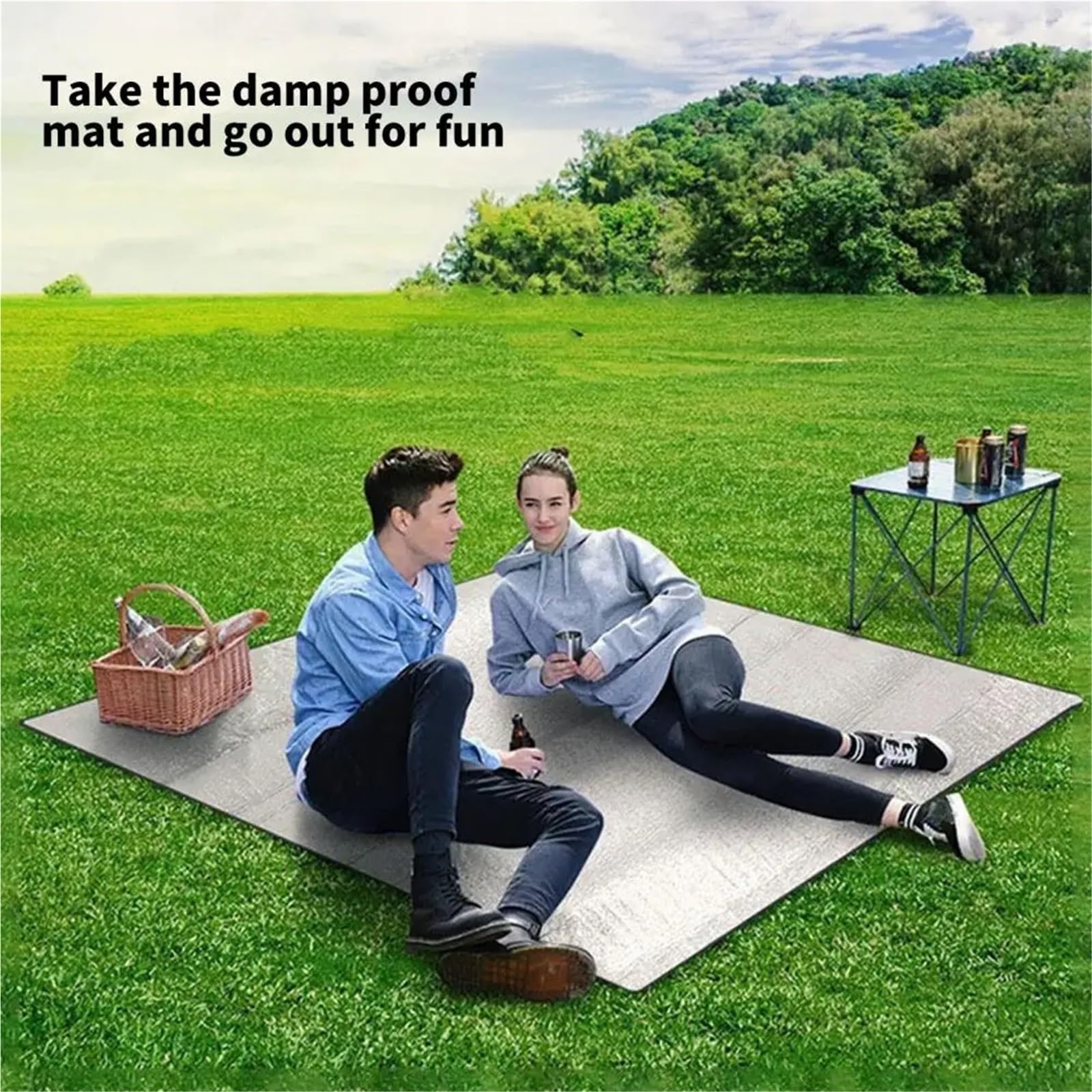Tapis Isolant en Mousse de Papier d'aluminium, for Camping Pique-Nique Voyage extérieur Multicolore