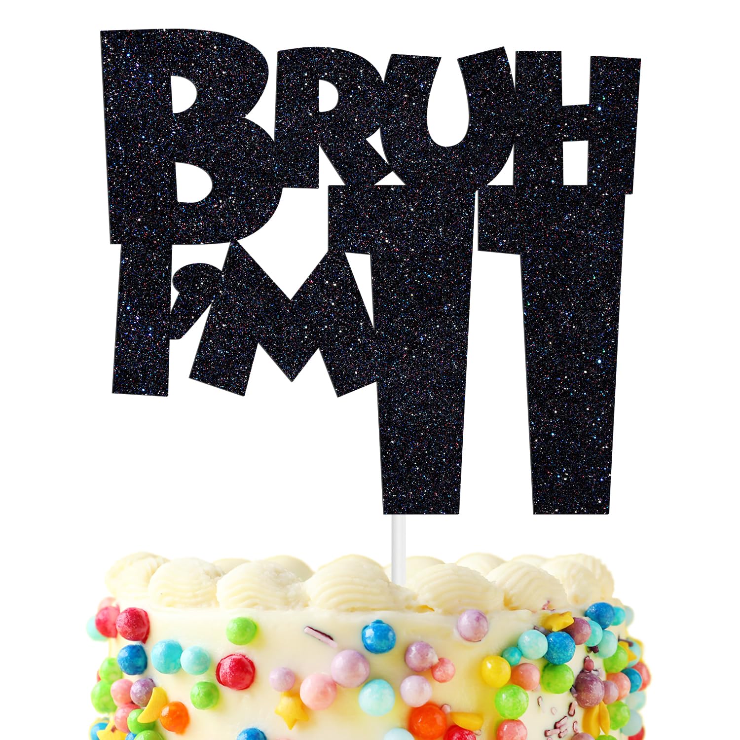 „Bruh I‘m 11“ Kuchen-Topper – Blauer Glitzer, Für 11. Geburtstagsparty