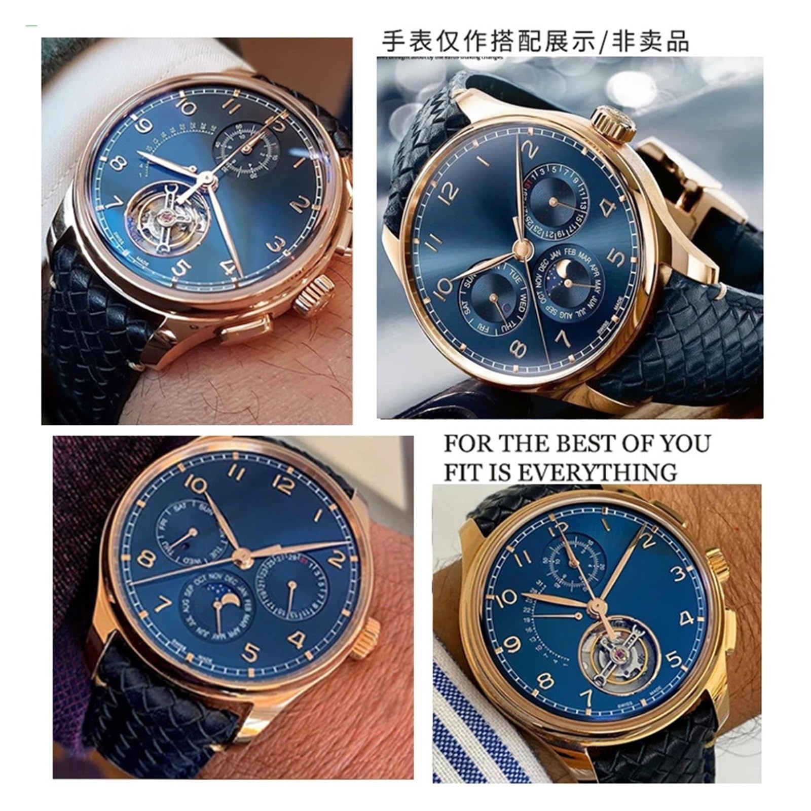 ZUC 22 mm 20 mm pasek do zegarka z prawdziwej skóry pasujący do IWC IW503312 IW500713 IW344205 niebieski pasek do zegarka ze skóry bydlęcej męski pasek do zegarka
