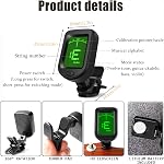 Guitar Accessories Kit with Digital Tuner, Capo, 30 Picks, Leather Pick Holder, Storage Case