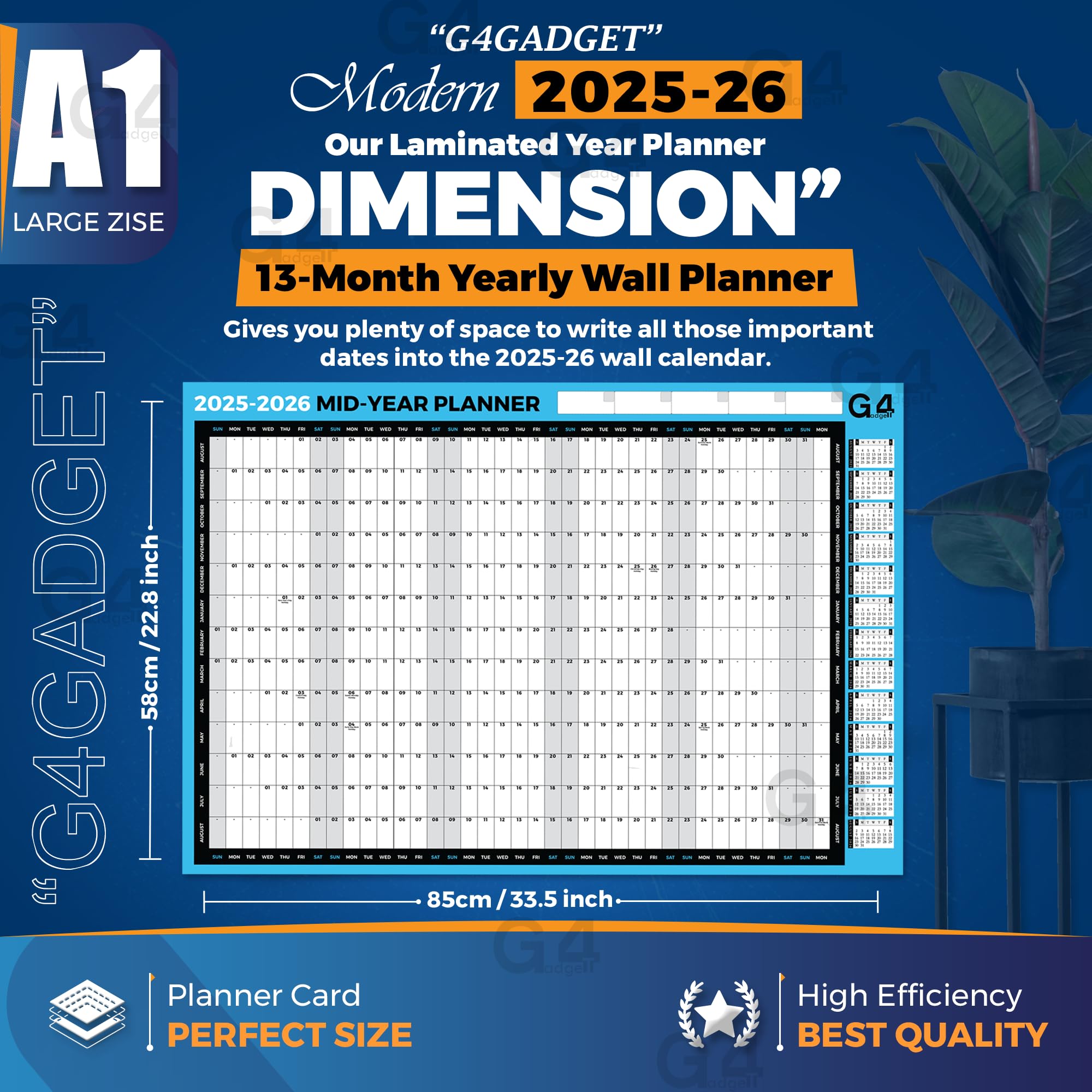 Academic Planner 2025-2026, Large 19 Months 8.5 X 11 Monthly - View #4