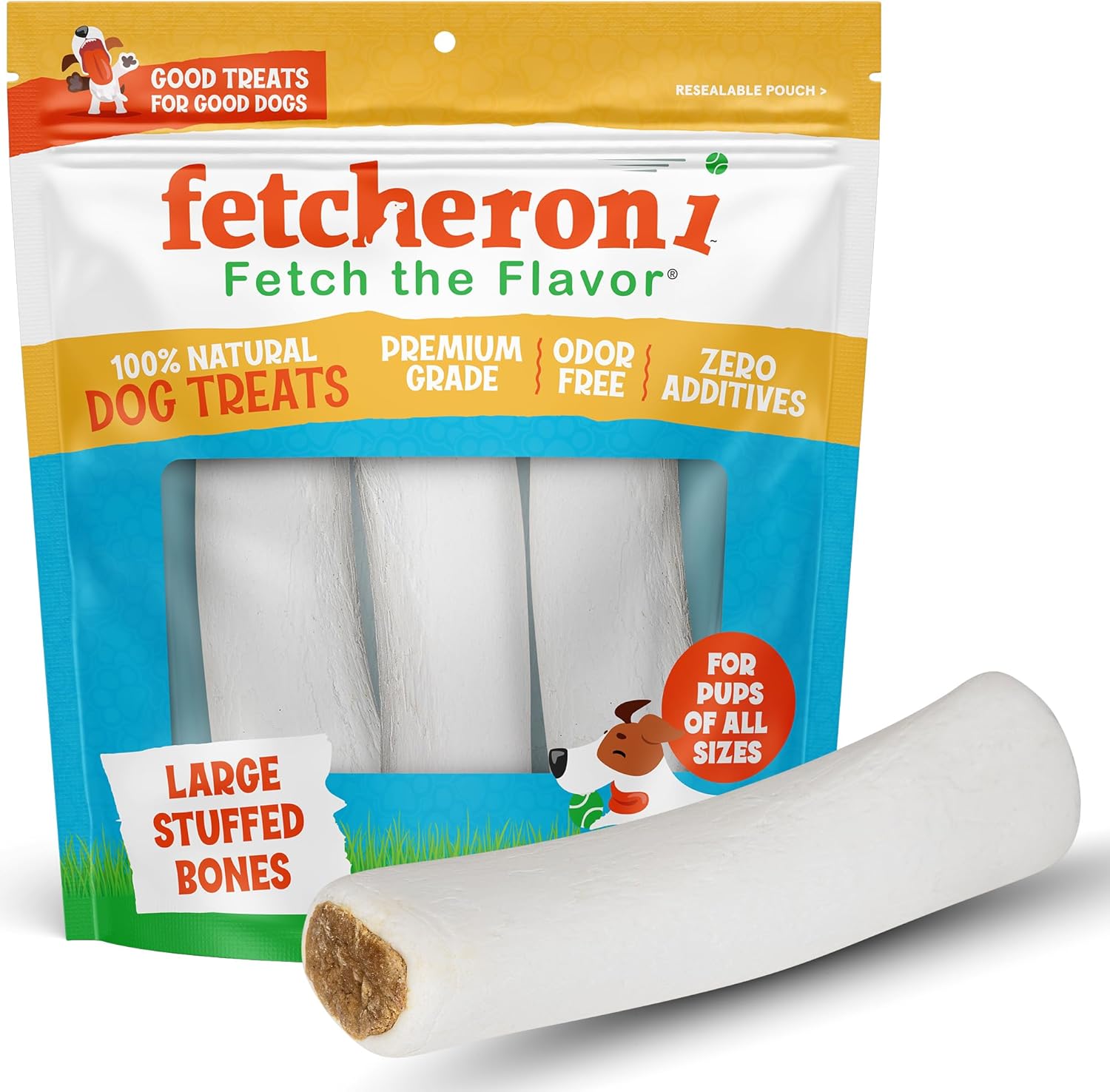 FETCHERONI Variety Pack Stuffed Dog Bones (Flavors Bacon