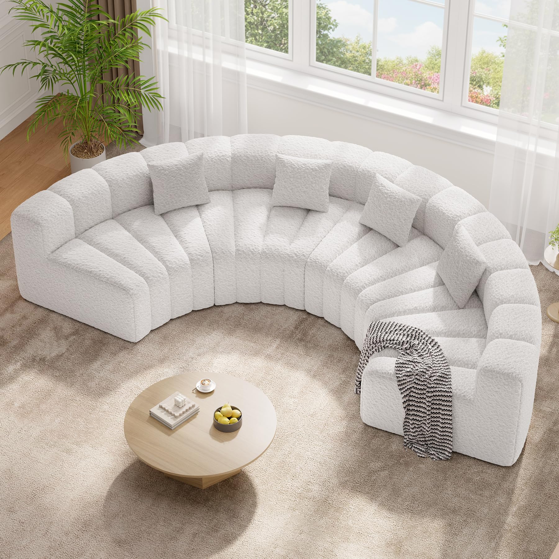 Best Rounded Sectional Sofa 2026: 5 Curved Picks Compared 2 Luxanimarion 128' Oversized Curved Cloud Couch, Modern Compressed Modular Sectio — product photo