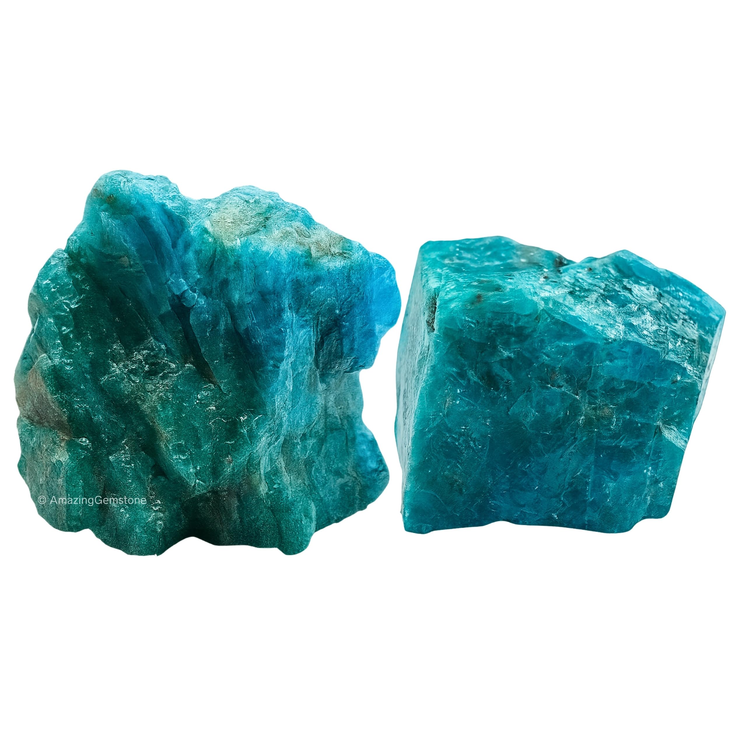 Green Apatite Crystals and Healing Stones, 2 Piece Raw | Certified Healing Crystal Rough Rocks For Tumbling and DIY Projects Gifts - Positive Energy, Chakra Healing, Meditation