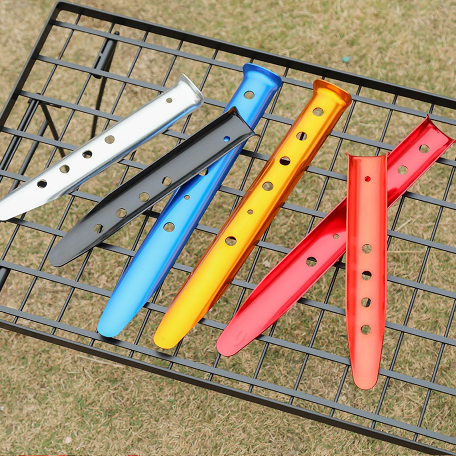 Generisch Paquete de 10 piquetas pesadas para camping, herramientas de instalación para tienda de campaña, accesorios para tiendas de campaña en exteriores, viajes, ajustes de playa, camping al aire