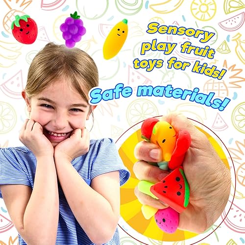 Miniatura 2 de JA-RU Mini Mochi Squishy Frutas con Contenedor (1 Cubo, 15 Squishies) Alivio del Estrés Squishy Fidget Toys. Recuerdos de fiesta para niños Bolsas