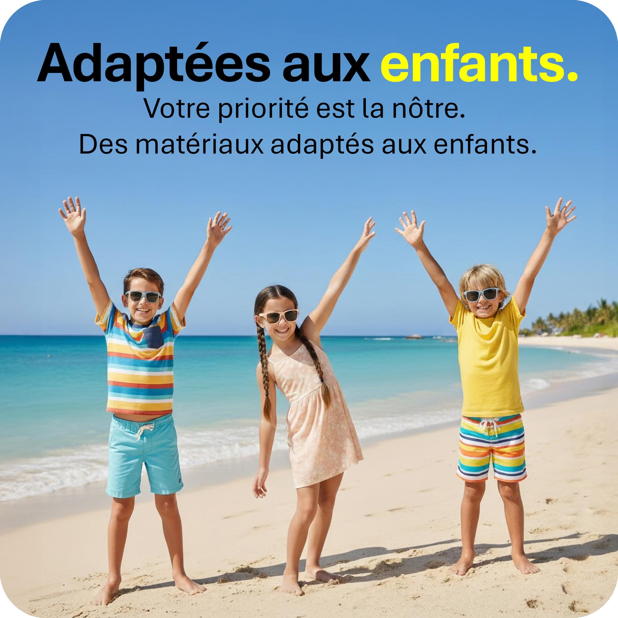 Mausito Lunettes de soleil enfant (3-6/6-9/9-14 ans) UV400 & verres catégorie 3 | Branches flexibles & légères en TPEE et polycarbonate | Design européen