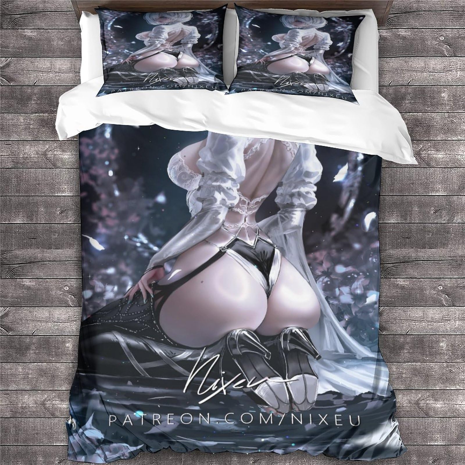Ytponbcstug Girls Anime -6 Anime Bedding For Boys Manga Pattern Quilt Cover Bedspread 3 Piece Manga Duvet Cover Set For Bed Double（200X200cm）
