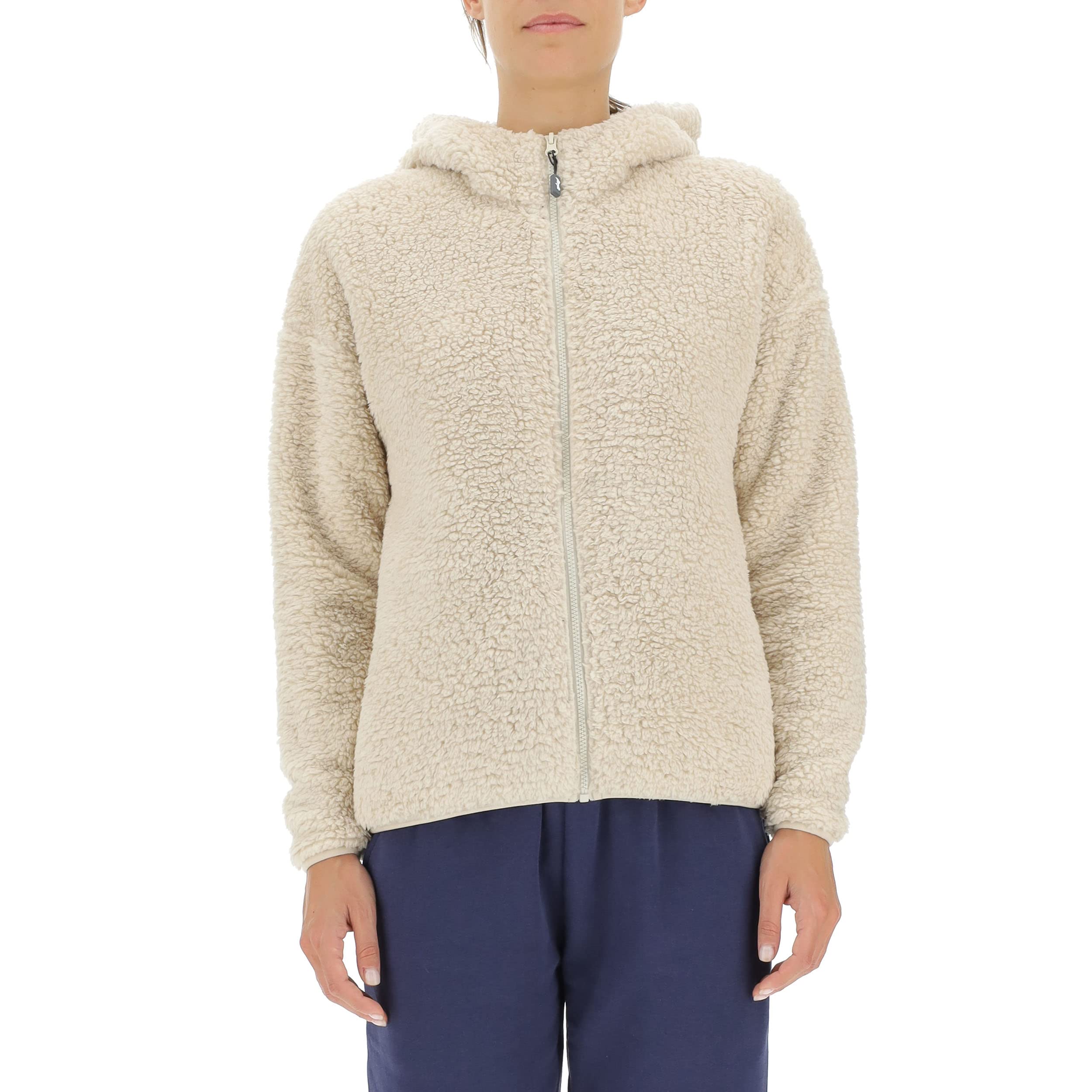 Jeep Damen J Woman Hooded Polar Sherpa Jacket With Pockets J22w Jacket