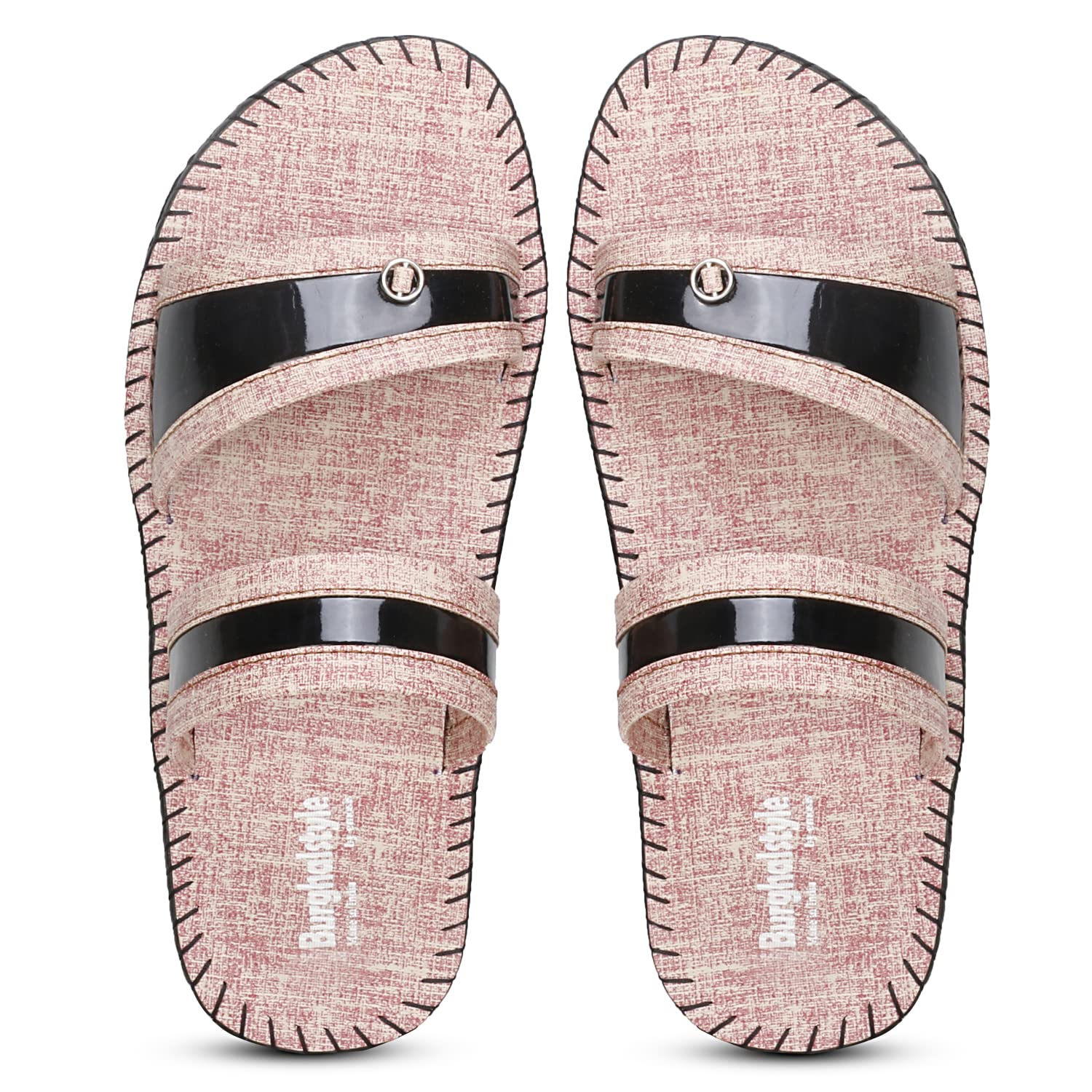 Emosis Mens Faux Leather Slipper - Flat Chappal cum Thong Sandal - For Daily Use Outdoor Indoor Formal Office Home Ethnic Casual Wear BZ0536 (Pink, 8) (B0D2TV72G2) Amazon Price History, Amazon Price Tracker