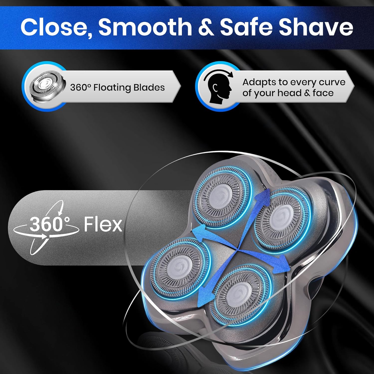 2 Pack Pro 4 Shaver Replacement Heads for Pitbull Shaver Gold PRO, Silver PRO, Platinum PRO, Floating 4 Heads for a Fast, Close and Smooth Shave - Image 3