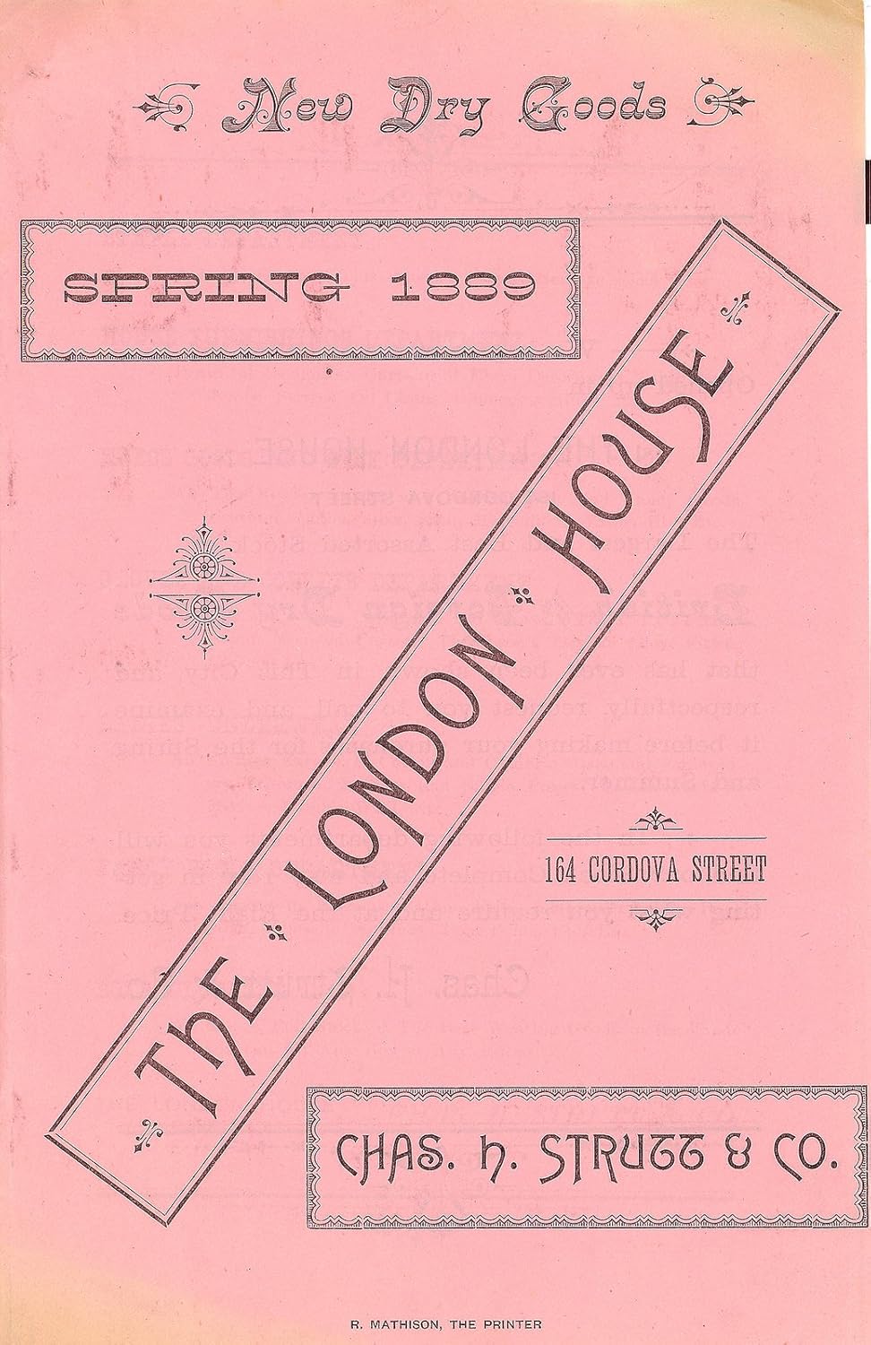 POSTER [Cover of an Advertisement for The London House