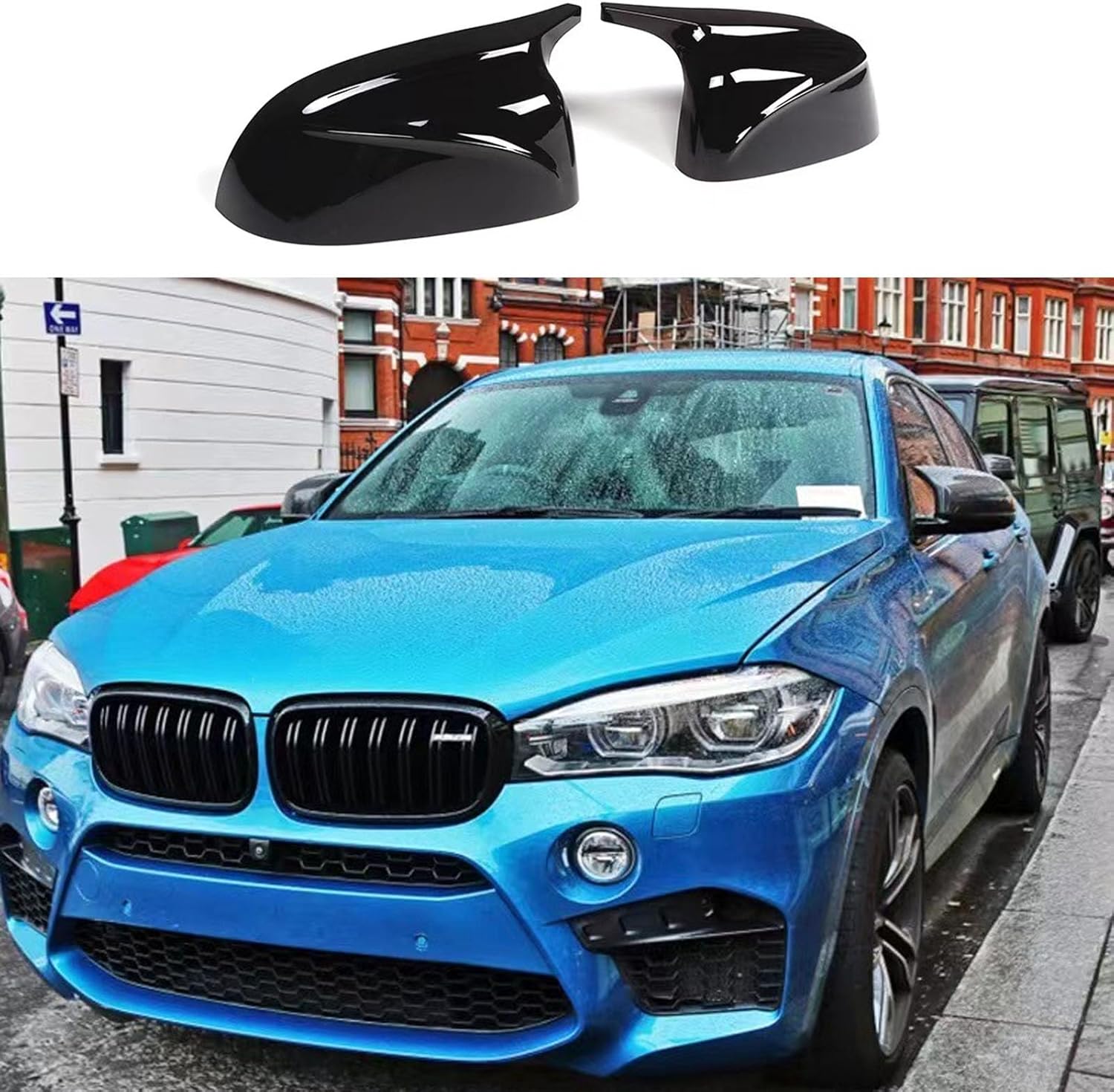 Car Rear View Mirror Outside Housing Wing Mirror Cover Cap for BMW X3 X4 X5 X6 Rearview Protection Cover Door Rear View Mirror Cover Cap Molding Trim Exterior Accessories(Size:X3,Color:B)