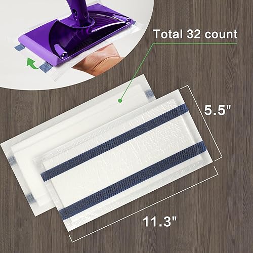 Miniatura 3 de Recambio de almohadilla para trapeador de pisos de madera dura, repuestos multiuso para barrido en seco de superficies múltiples de 11.3 x 5.5