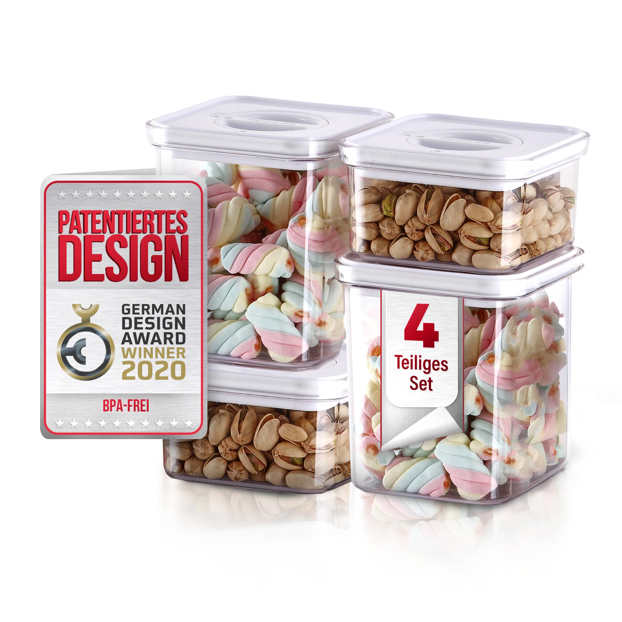 Cinnani 0.8L Vorratsdosen Set, Satz mit 12 Vorratsdosen mit Deckel Luftdicht, Müsli Schüttdose & Frischhaltedosen, BPA frei Aufbewahrungsbox Küche zur Aufbewahrung von Nudeln, Müsli, Reis, Mehl