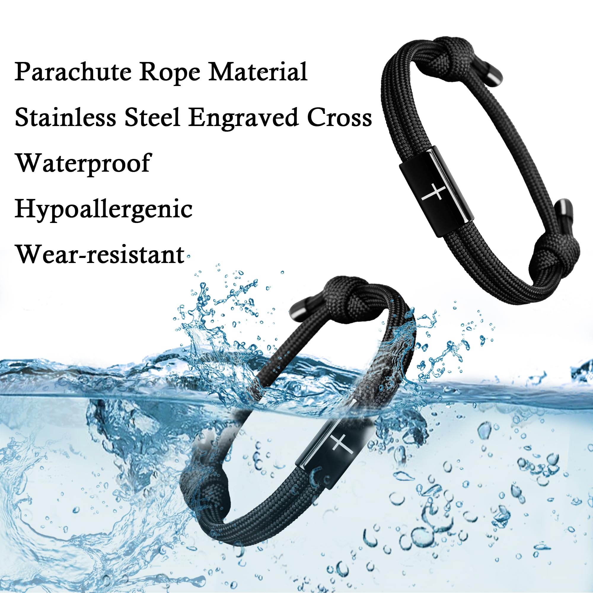 PEALICIOUS Cross Bracelet for Boys, Joshua Christian Grad Gifts for Teens, Philippians Confirmation Baptism Birthday Gifts for 9 10 11 13 16 18 21 Years Old Boy, Soccer Baseball Basketball Accessories