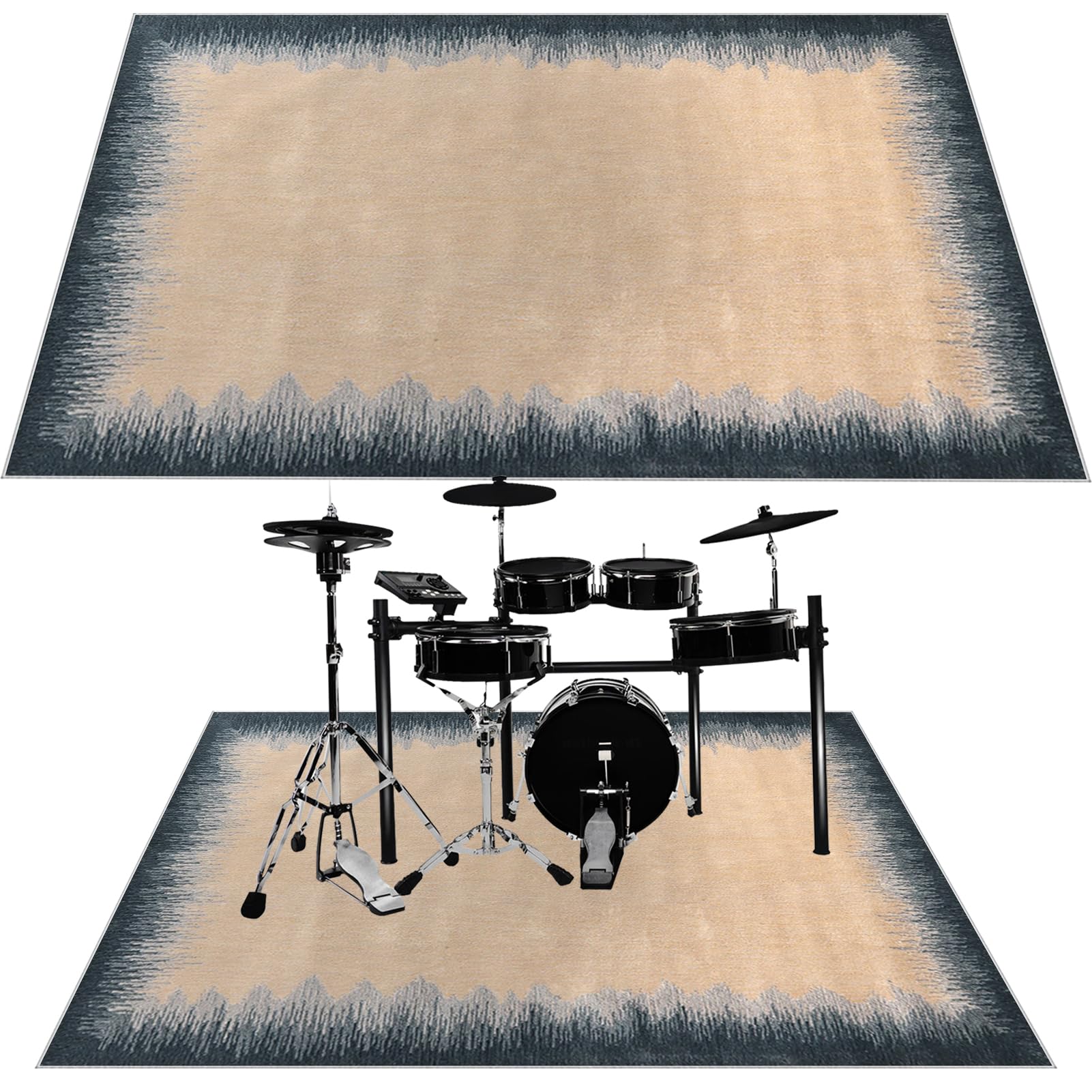 Drumming wygłuszający dywan akustyczny, do wnętrz, dywan perkusyjny, antypoślizgowy, dźwiękoszczelny, mata do wewnątrz i na zewnątrz, elektroniczny zestaw perkusji jazzowej, do bębna basowego