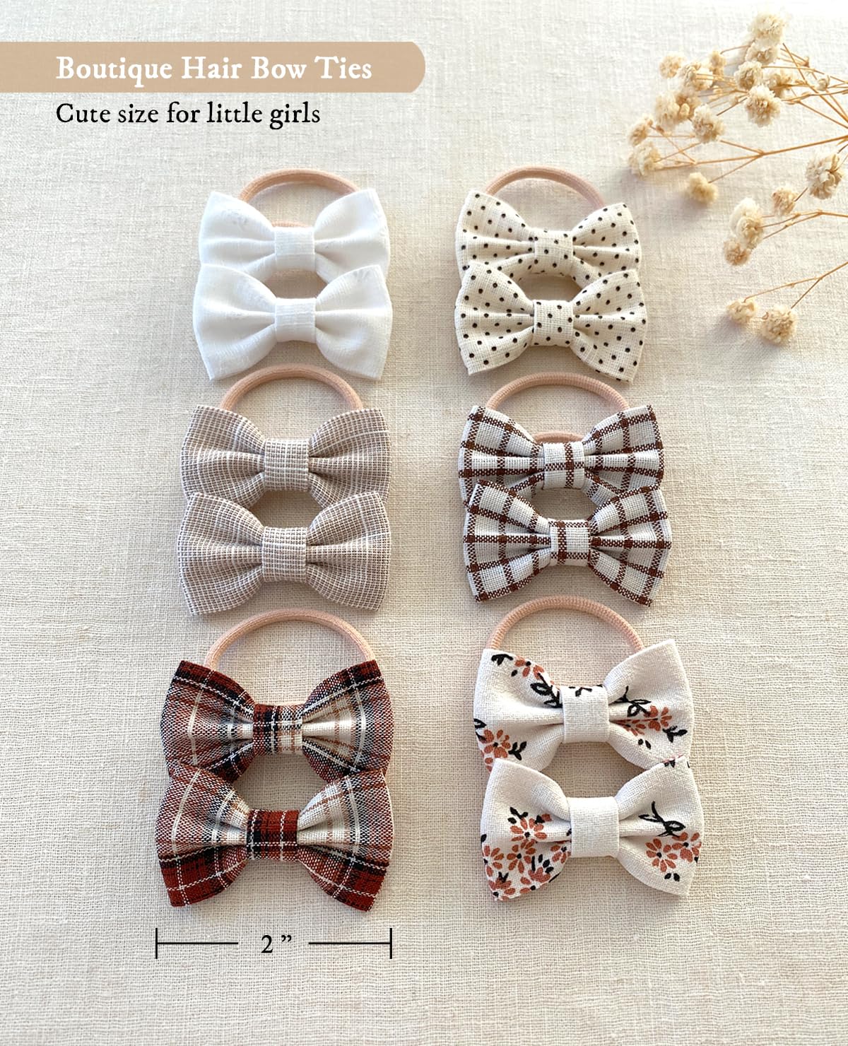 Cherssy Baby Girl Hair Ties with Bows, 24pcs Toddler Elastic Hair Bands image 3