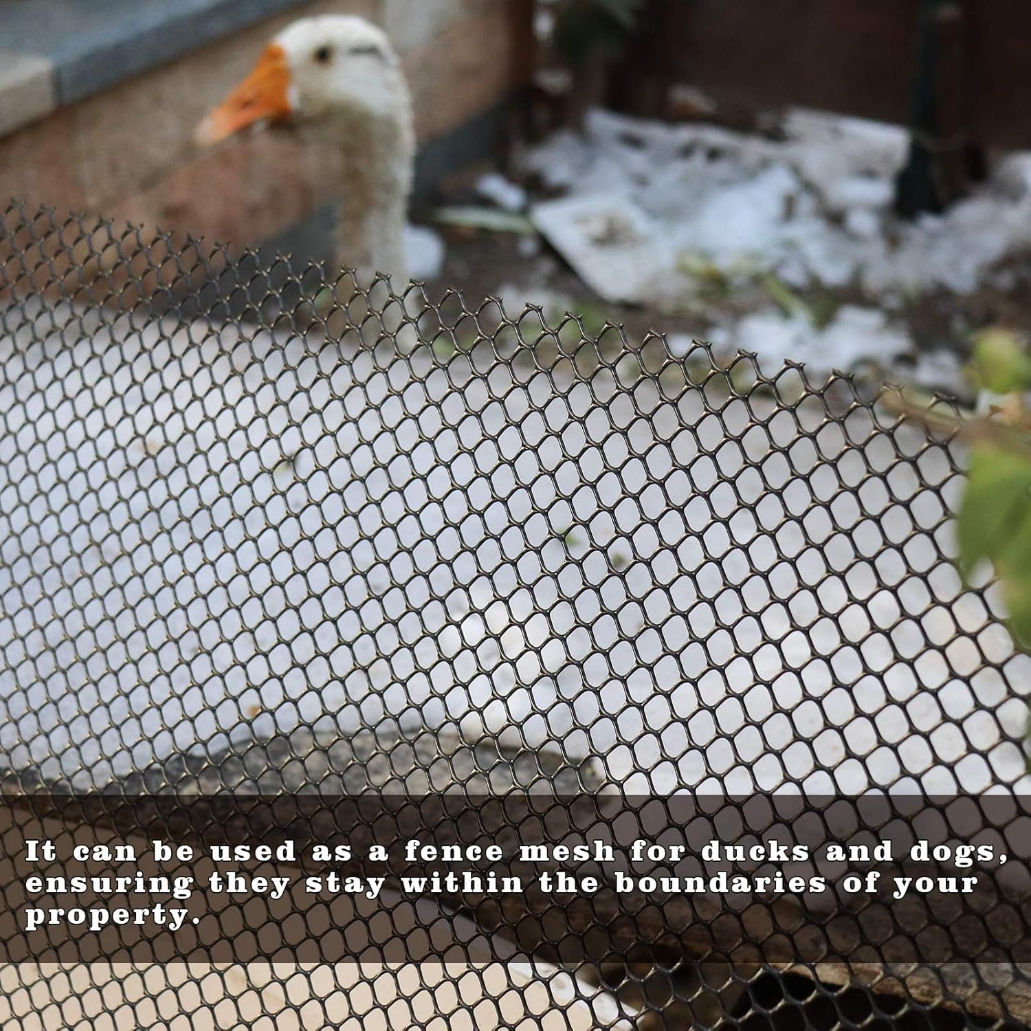 65.6 FT x 15.7 in Roll Mesh Fence, Versatile Black Plastic Fencing & Netting, Cuttable Animal Wire Mesh Fence, Durable Tree Trunk Protector, Suitable for Cat Dog Rabbit Barrier and Plant Protectors