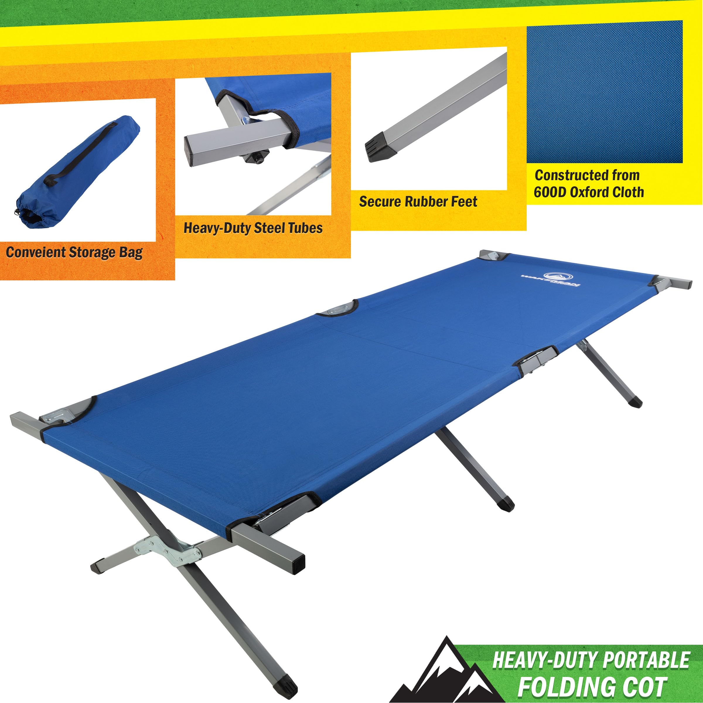 Amazon.com: Camping Cot - Portable Folding Camp Bed - 600D