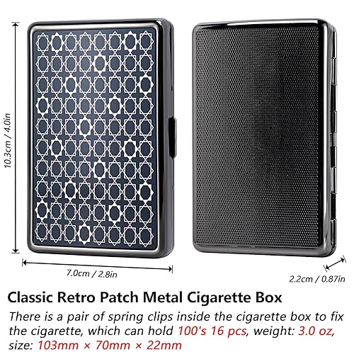 Miniatura 9 de Estuche de cigarrillos de metal con forma de corazón de 3.346 in, 3.34 pulgadas, tamaño King de 18 a 20, resistente, doble cara, clip de resorte