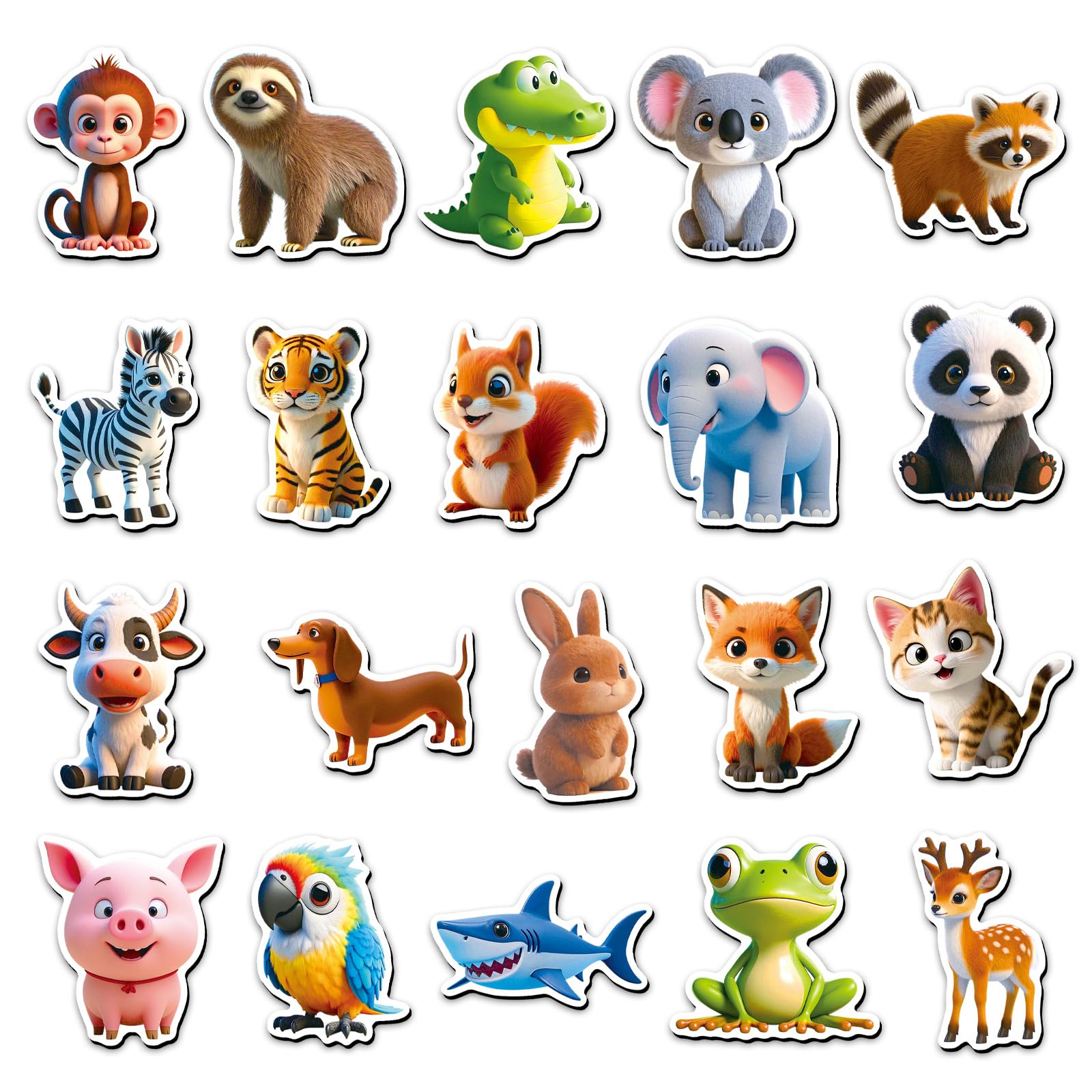 Lylsdsb 3D Animal Fridge Magnets 20Pcs Cute Decorative Magnets For Kitchen Refrigerator Whiteboard Locker And Office Fans Lovers And Animal Vibe Enthusiasts