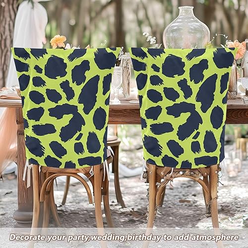 Miniatura 6 de Leopard Print Lime Green and Navy Blue Decorative Chair Protectors for Bedroom Removable Seat Covers for Dining Chairs cubre sillas para comedor Set