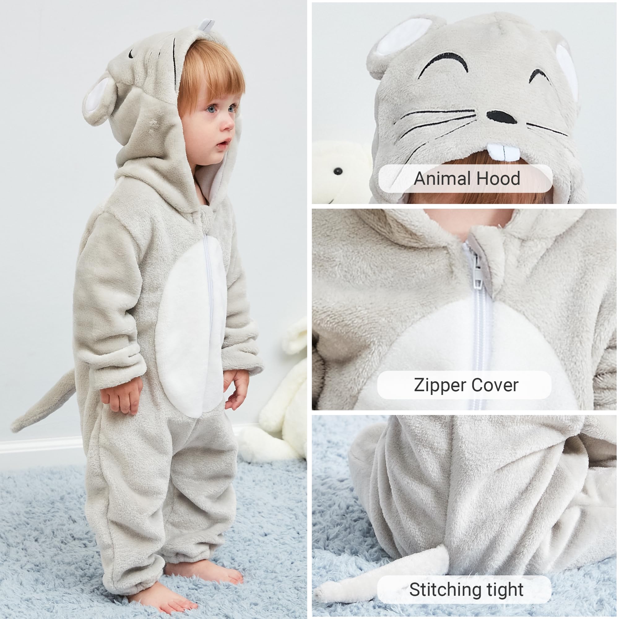 HAHASHOW Baby Winter Spielanzug Baby Schlafanzug Flanell Strampler Pyjama kostüm Bekleidung Karikatur Overalls Onesies für mädchen und Junge，3-36 Monate