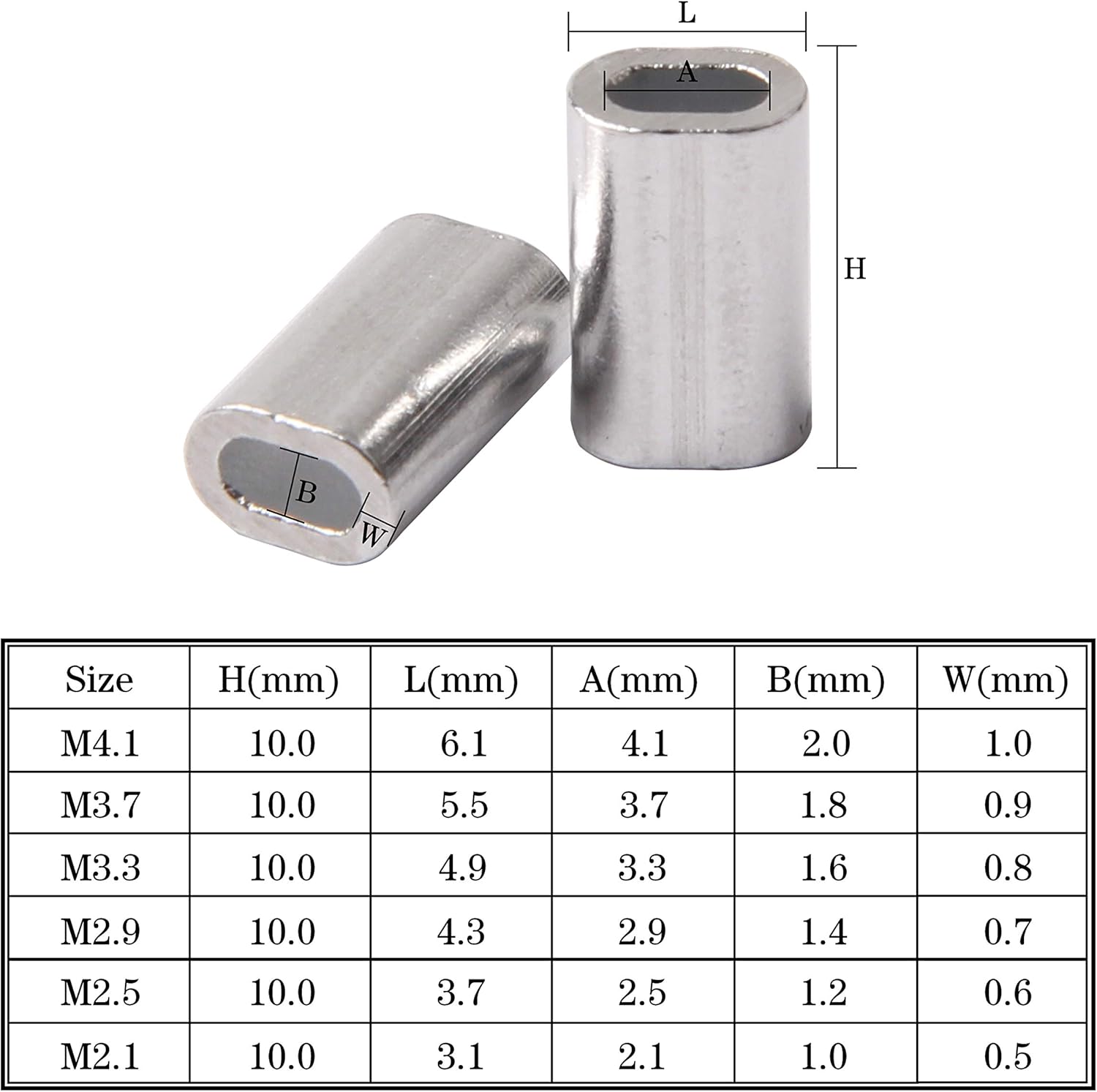 Aluminum Single Barrel Crimp Sleeves 100Pcs-500Pcs Fishing Line Tube Connectors for Leader Rigging Inside Diameter 1.0mm-2.0mm : Sports & Outdoors