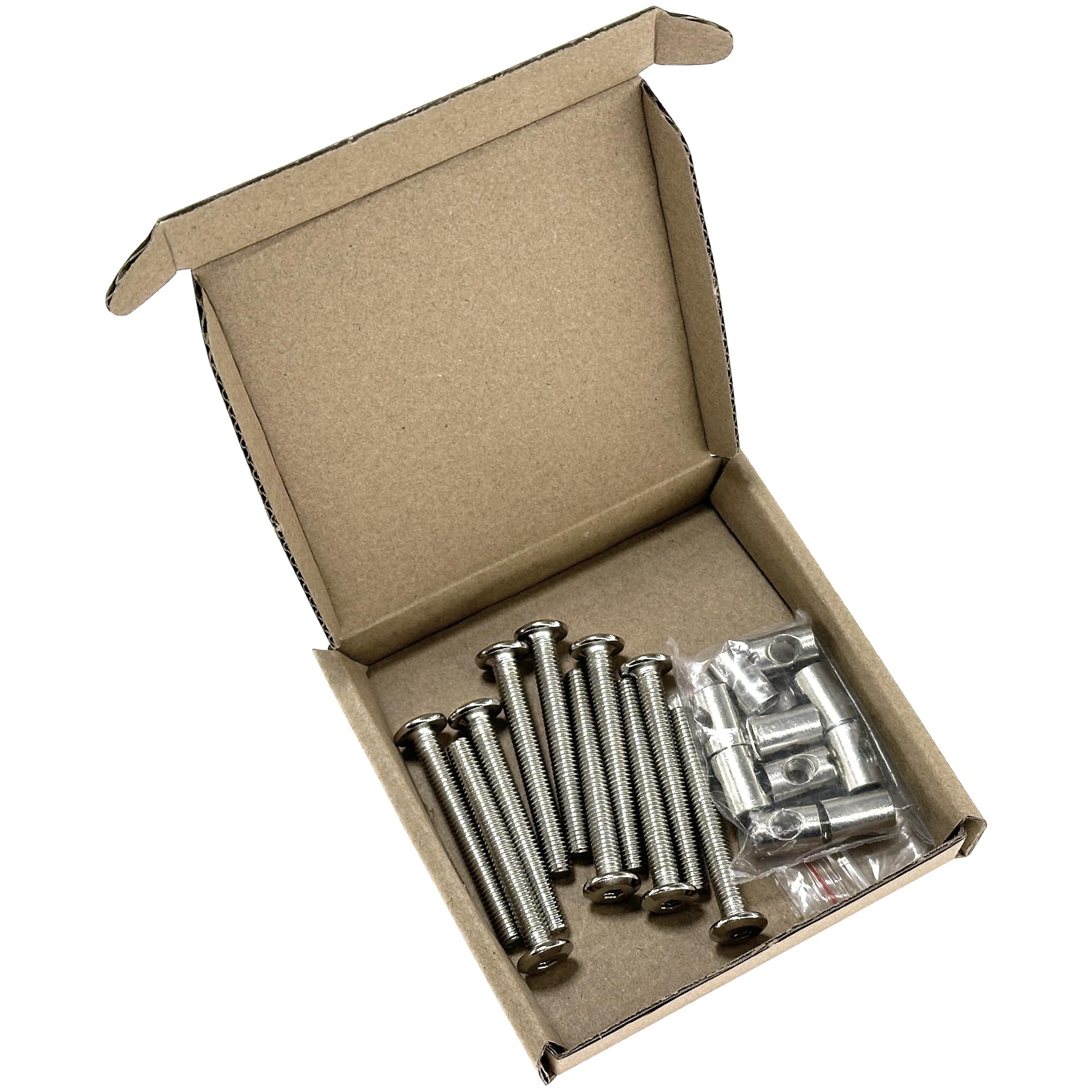 10 Sets of Furniture Connector Bolts and Barrel Nuts,Bed Bolt and Nut Kit (M6×50mm), Silver - Image 4