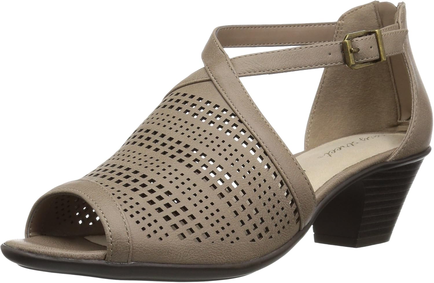 Easy Street Women's Anita Heeled Sandal, Taupe, 7.5 2W US
