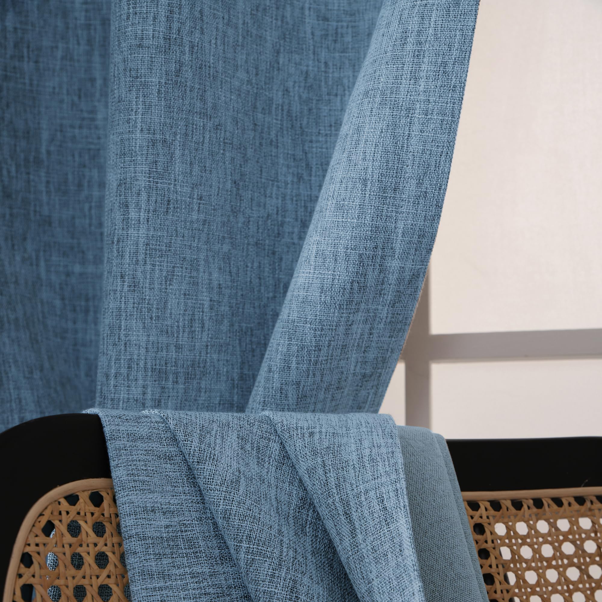 Tende Oscuranti In Lino Bambù 100% Blocca Luce | Set 2 Pannelli Marroni Per Camera Da Letto, Isolamento Termico