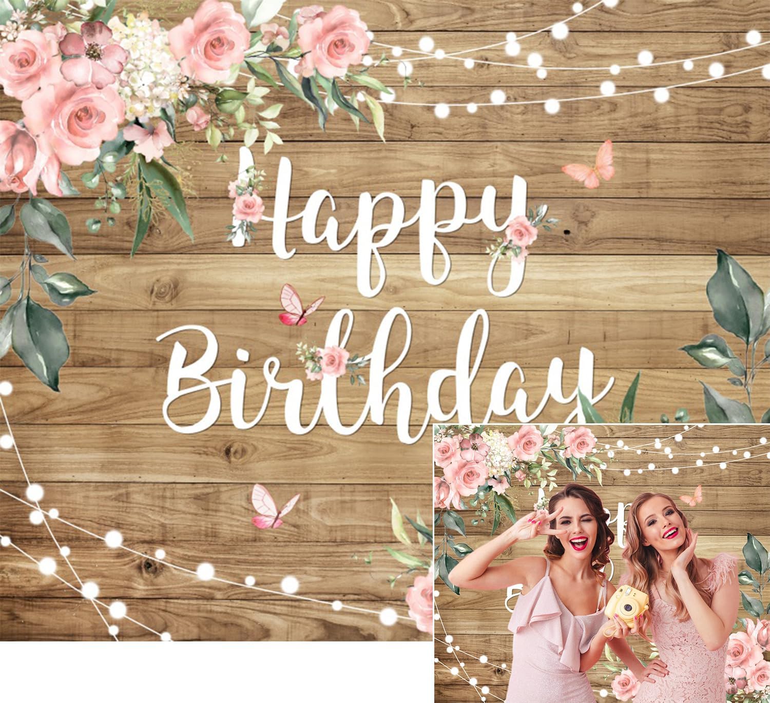 9 X 6 Ft Pink Bow Happy Birthday Backdrop Bowknot Heart Birthday Photography Background For Girls Women Teens Party Decorations Banner Photo Booth Props Supplies