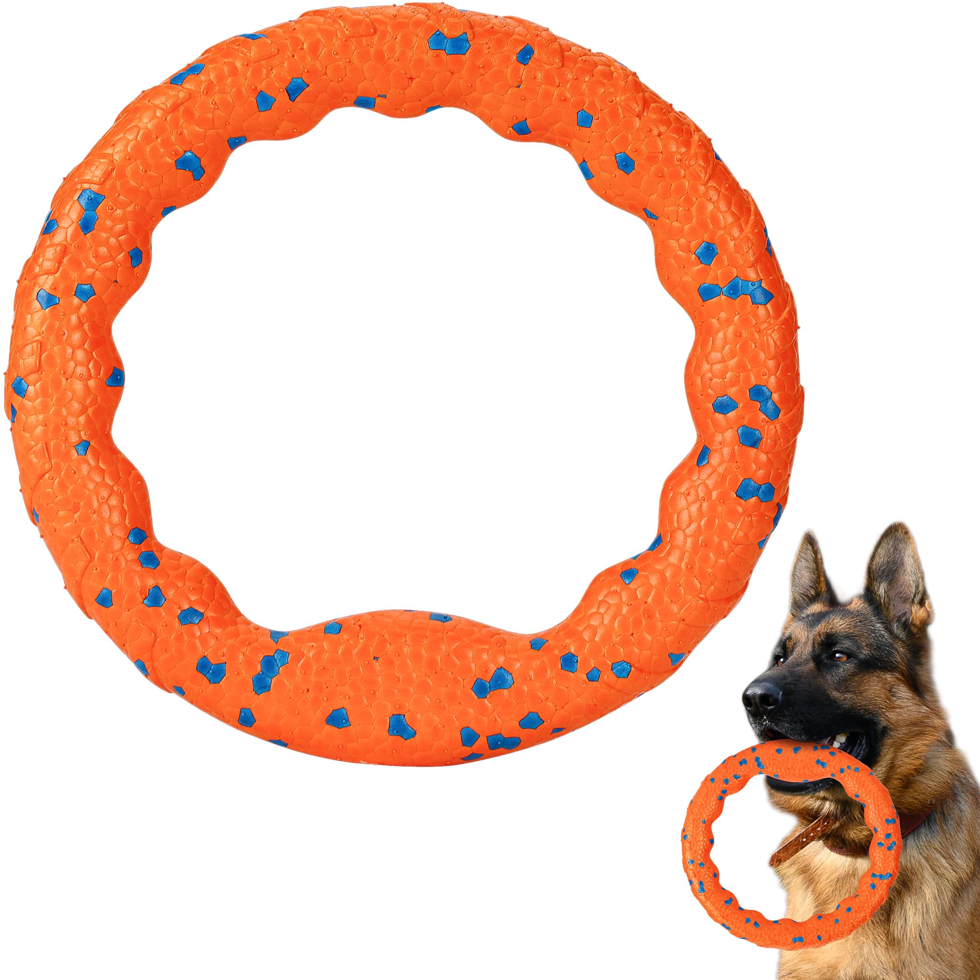 SUNNEKO Hundespielzeug-Ring, Robustes Hundespielzeug, Kauring für Hunde, Hundescheiben zum Werfen und Fangen, schwimmender Trainingsring für Hunde