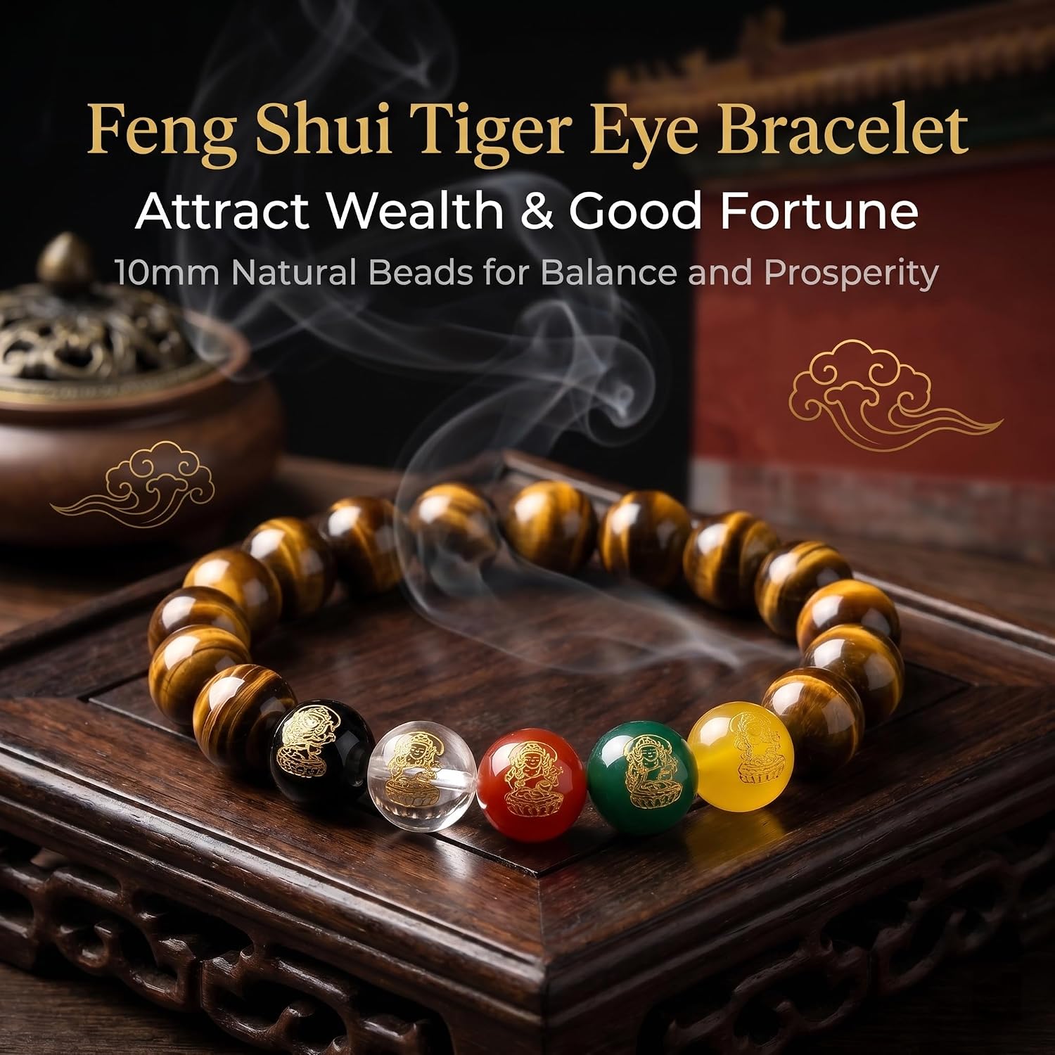 Chinese Feng Shui Wealth and Luck Bracelet for Women to Attract Money,Wealth,Success,Beaded Money Bracelets for Women