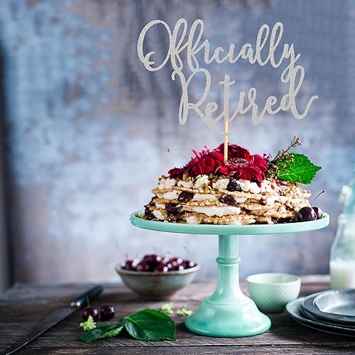 Miniatura 4 de Decoración para tartas oficialmente jubilada, decoración de pastel de jubilación, silla de playa de árbol de palma, suministros de decoración para