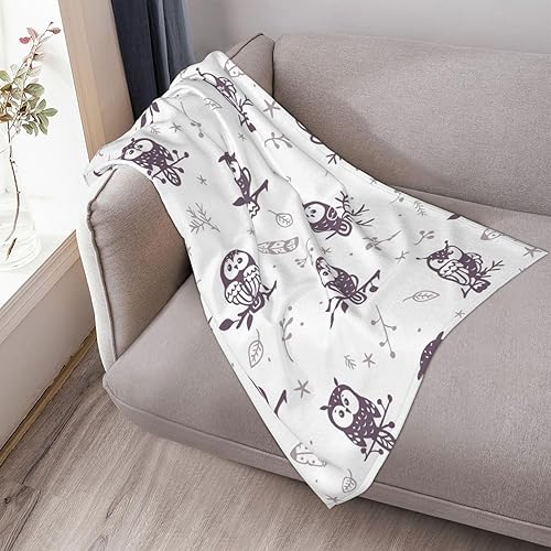 Miniatura 6 de Owl Throw Blanket for Women Soft Summer Fleece Blanket Washable Travel Lightweight Blanket for Sofa Bed Couch All Season-50 x40