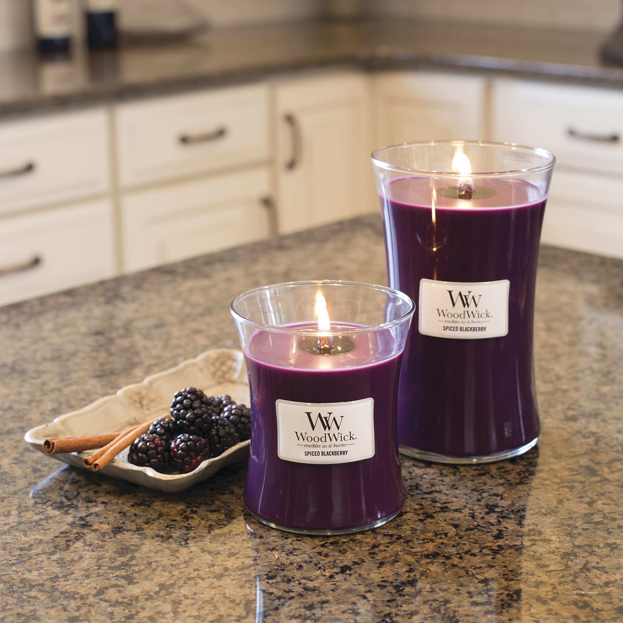 WoodWick Ellipse bougie parfumée avec mèche Hearthwick | Mûre épicée