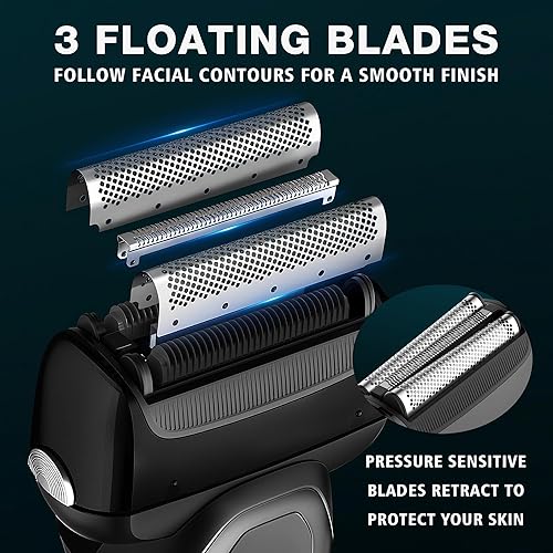 Miniatura 2 de NONK Maquinilla de afeitar eléctrica, afeitadoras eléctricas para la cara, afeitadoras inalámbricas recargables, afeitadoras secas y húmedas,