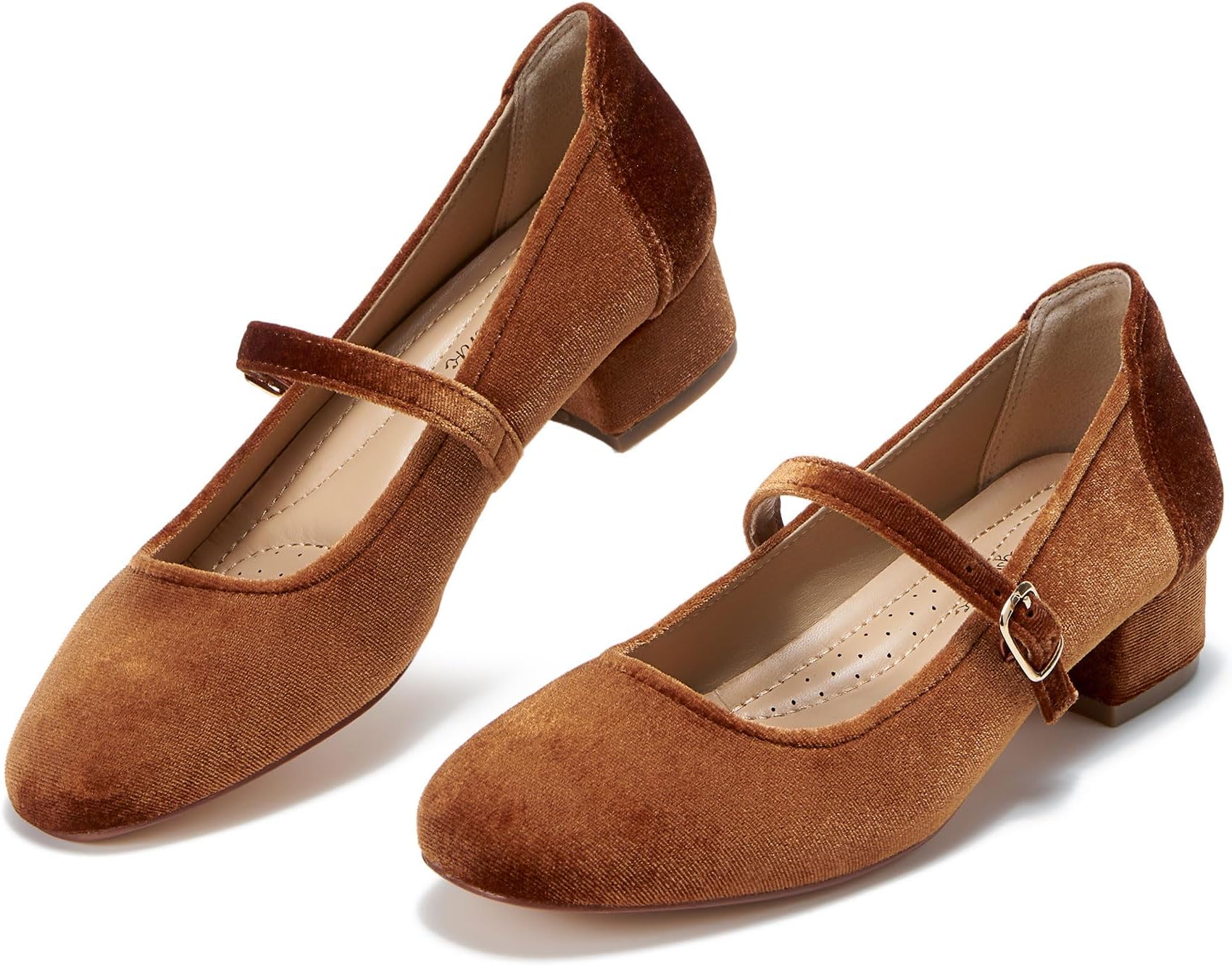 hingswink Mary Jane Shoes Women Low Heels Dress Shoes Pumps for Women Dressy Low Heel 2 Inch Chunky Heel Mary Janes Pumps with Adjustable Ankle Strap for Women Dressy Casual