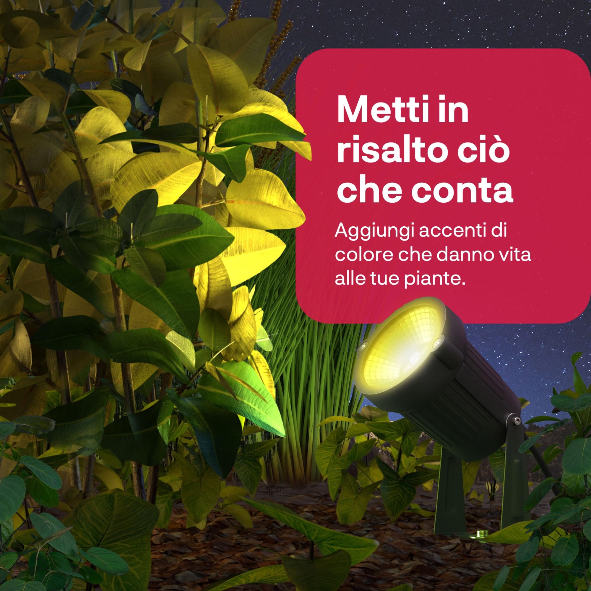 Innr Smart Garden Spotlight Set (confezione da 3), Zigbee,funziona con Hue* e Alexa (bridge richiesto), faretti LED da esterno bianchi e a colori per giardino e terrazza, IP65 resistente all’acqua