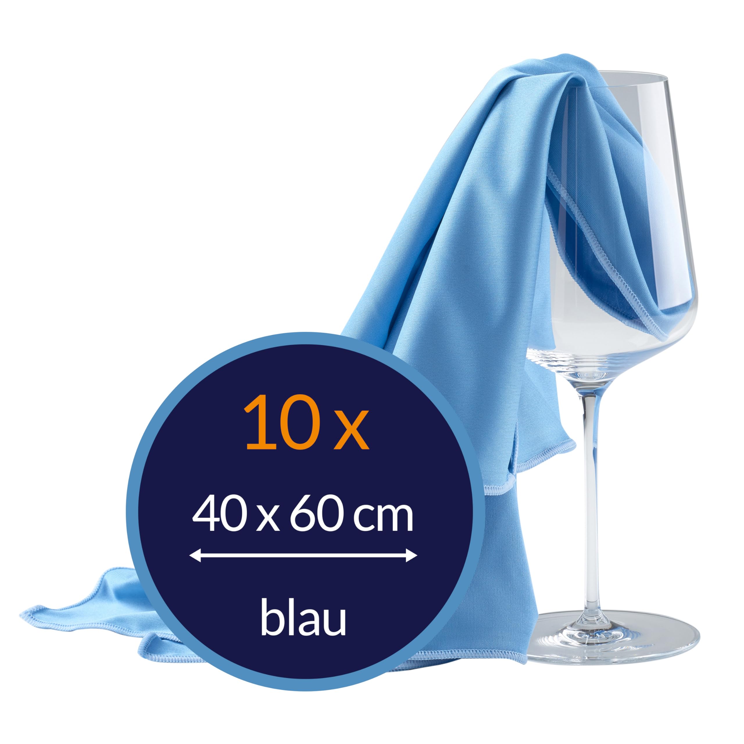culiclean Mikrofaser Poliertuch Gläser – streifenfrei, 10x, 40x60, blau | Fensterputztücher, Fenstertuch, Poliertücher, Glastuch Fenster, Mikrofasertuch, fusselfrei, waschbar 95 °C
