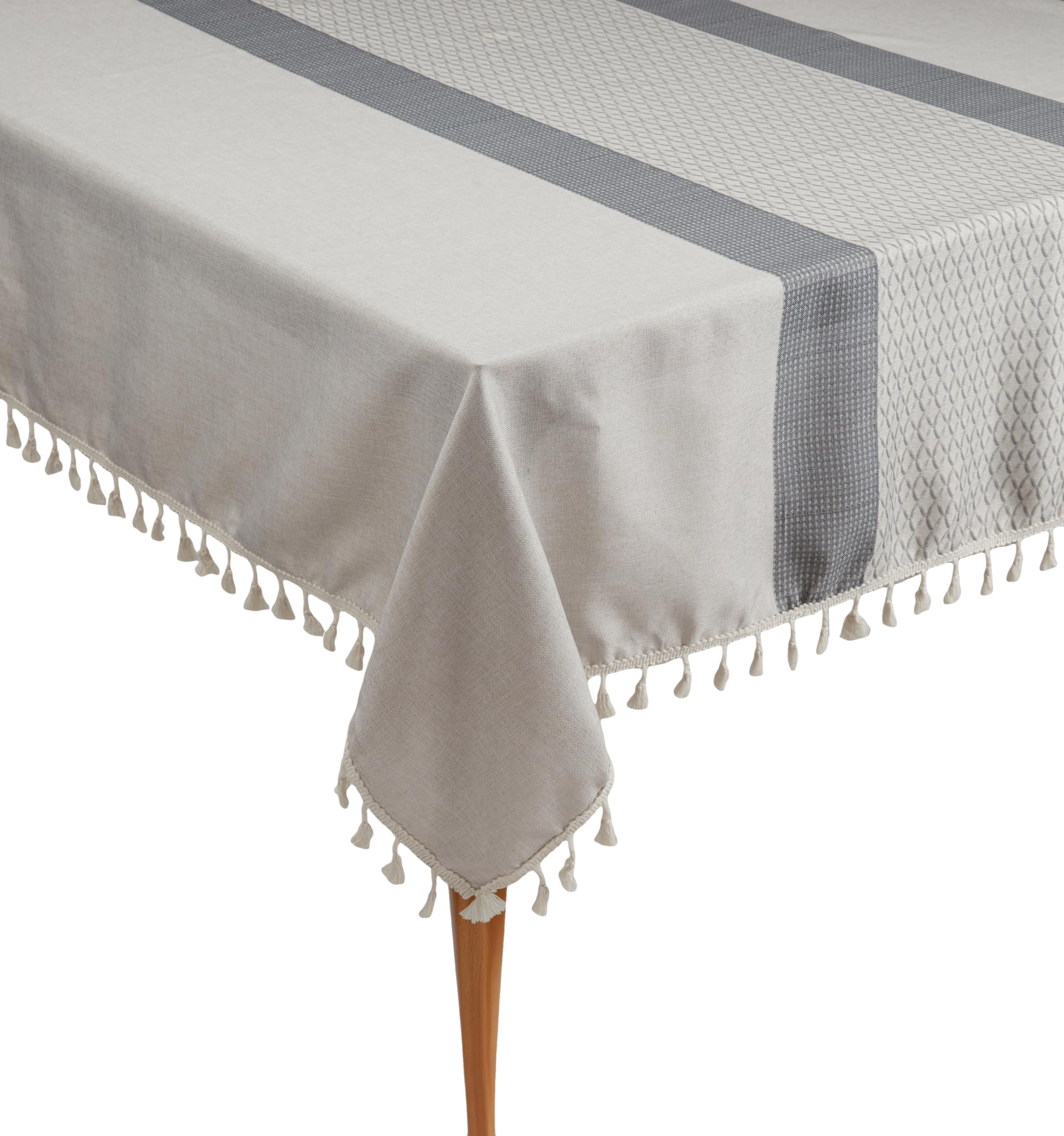 Cortina Tablecloth for Dining Table Waterproof Table Cover, Cotton Linen Fabric Rectangle Tablecloth (Grey, 6 Seater) | Cotton linen fabric with a waterproof surface for dining tables, rectangle shape in grey for 6-seater use-image-47