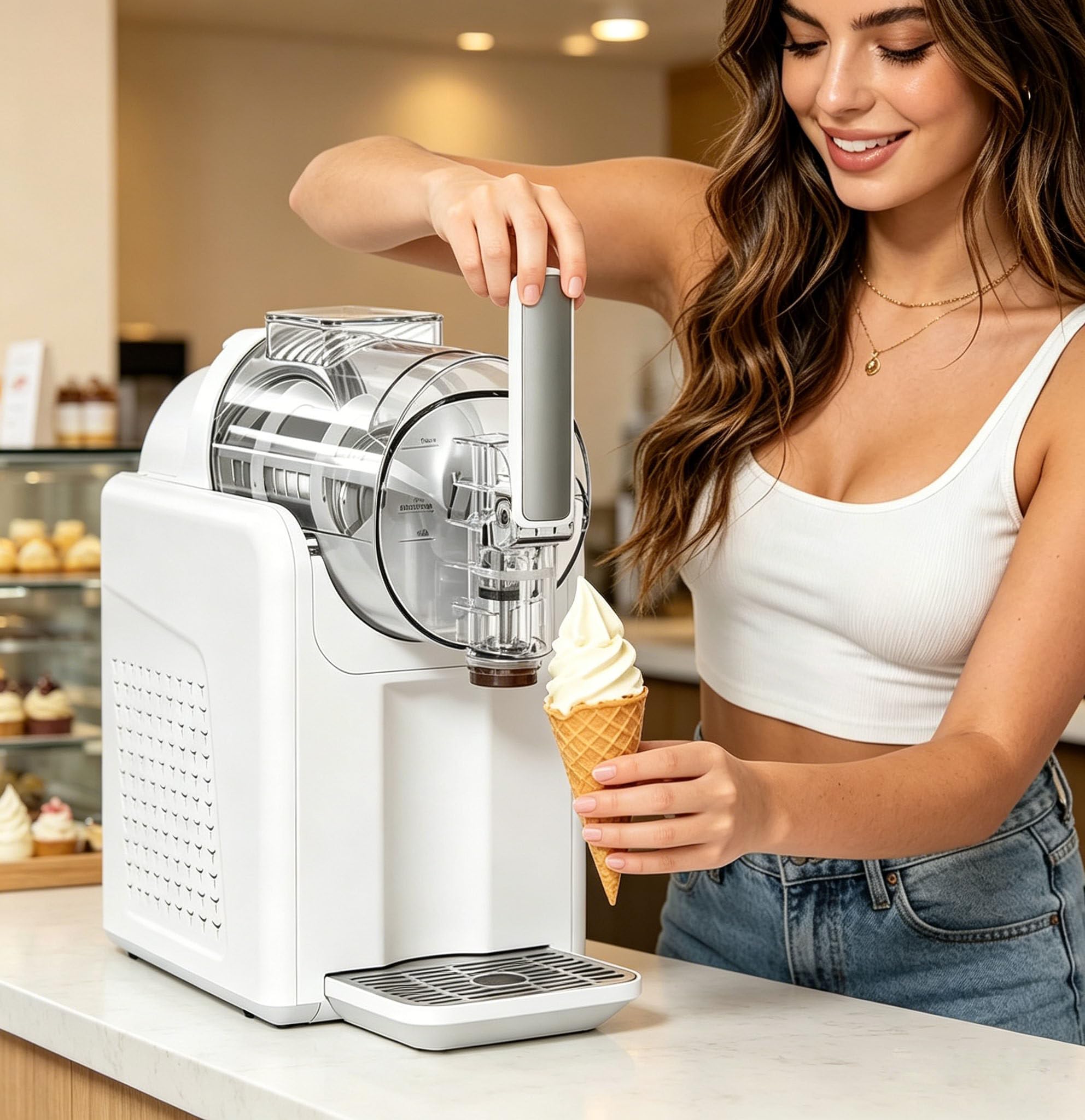 XDLYWUZIQ 2L Slushie Maker Machine for Home White-SingleBowl