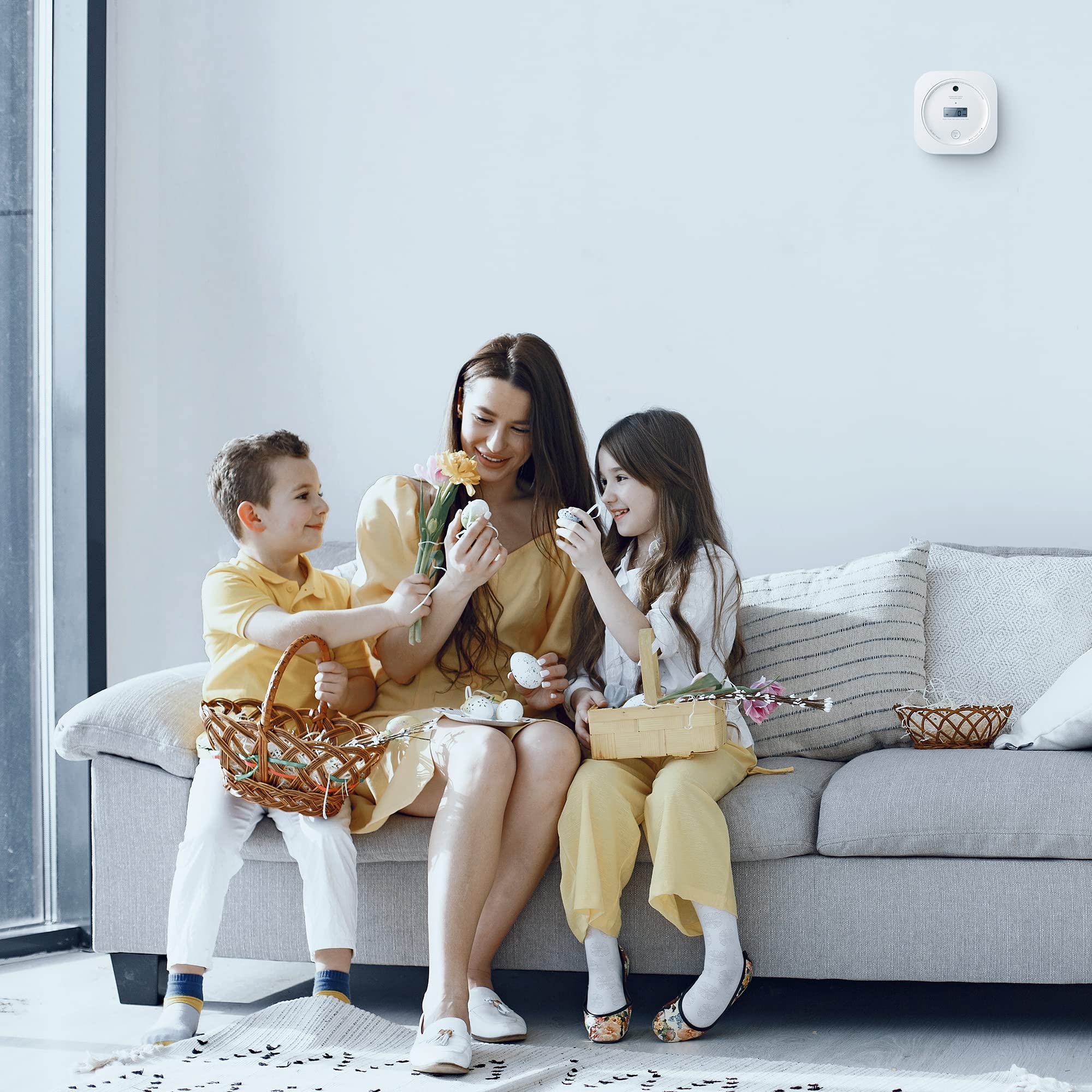 AEGISLINK Détecteur de Fumée et de Monoxyde de Carbone Interconnecté sans Fil, Alarme pour Fumée et CO avec Pile Remplaçable et Une portée de Transmission de Plus de 250 m, SC-RF200, Lot de 1