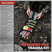 Vista 2 de 144 Pcs Advanced Trauma First Aid Kit - Emergency Camping Gear with Tourniquet, Compression Bandage, 36" Splint Portable Survival Gear for